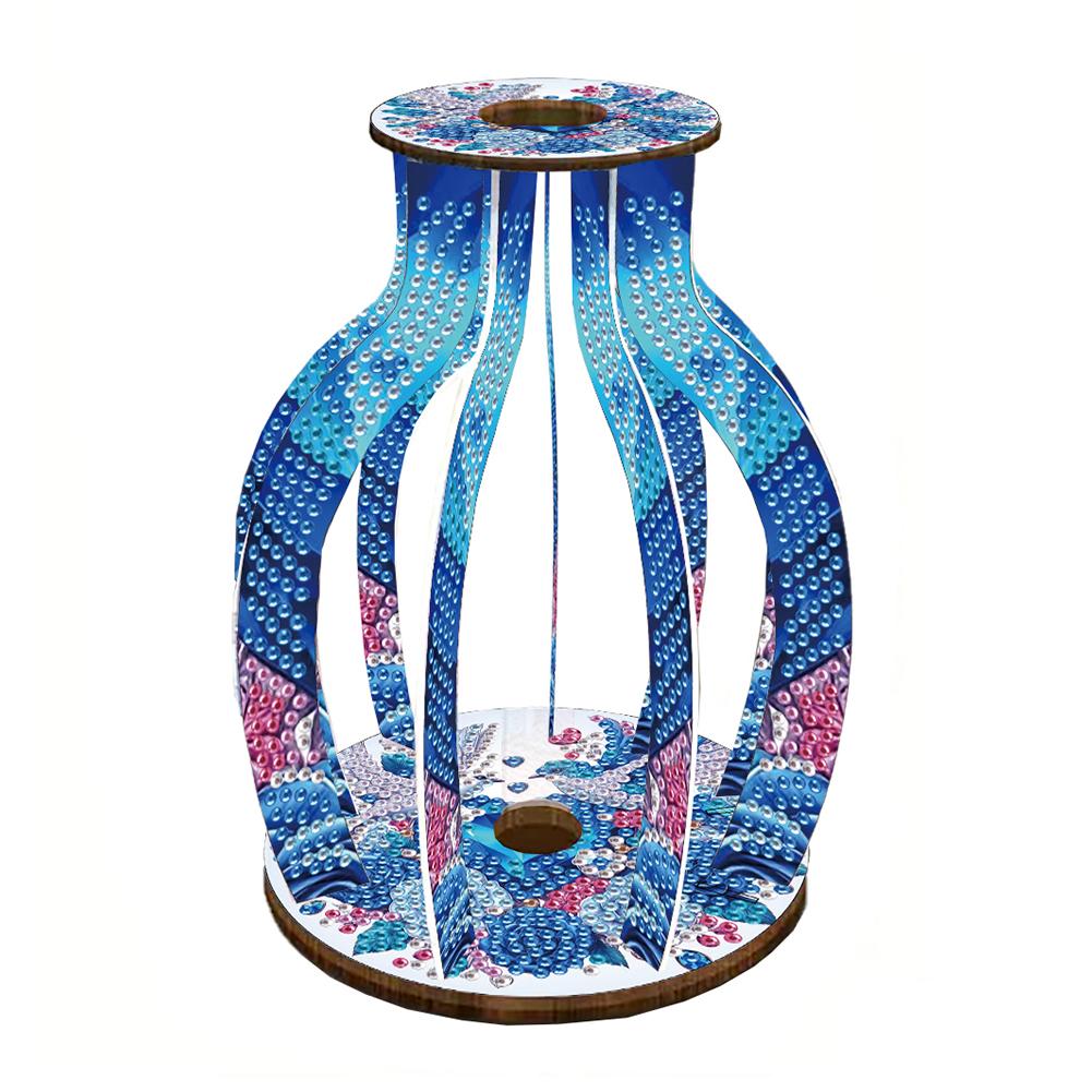 Diamond Art Kits Decorative Vase Wooden 3D Crystal Mosaic Craft Tabletop Decoration Diamond Painting Kit for Adults