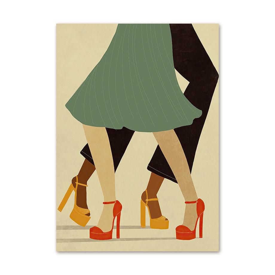 Dancing Couple Illustration Card Northern Soul Girl Wall Art Canvas Painting Nordic Posters Prints Pictures Living Room Decor