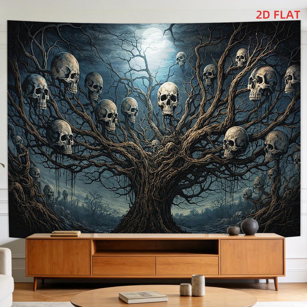 Dark Gothic Skeleton Tree Tapestry Dark Wall Carpet Forest Skeleton Ghost Tree Room Decoration