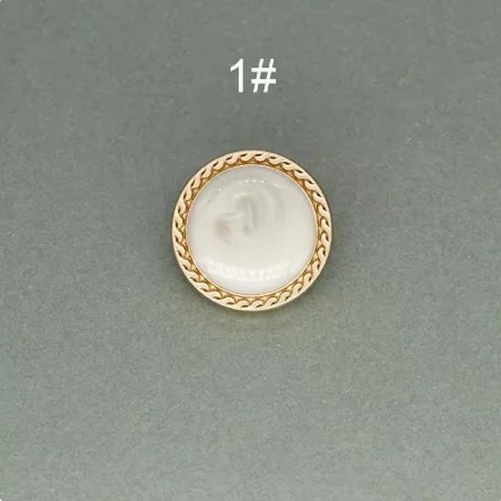 

12 шт./лот 15/20/25 мм золотые жемчужные металлические пуговицы для винтажного костюма, пальто, платья, пуговицы, швейные аксессуары для одежды 15mm белый