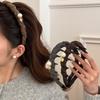 Pearl Wool High-crown Hairband with Teeth for Anti-slip Headwear, Daily Outerwear Headwear Headband