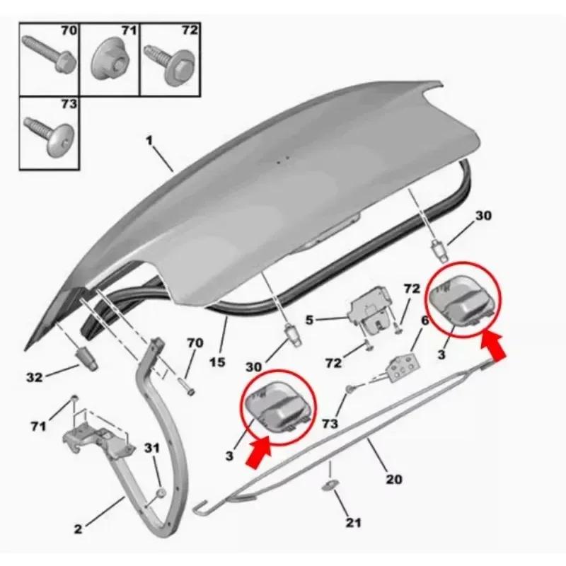 98047711ZD Griffkasten für die Heckklappe Heckklappen-Öffnungsgriff-Schutz für Peugeot 301 2014-2018