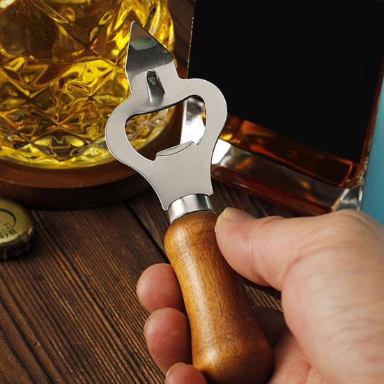Steel Bottle Opener with Ergonomic Handle Wine Bottle Opener Beer Cap Remover