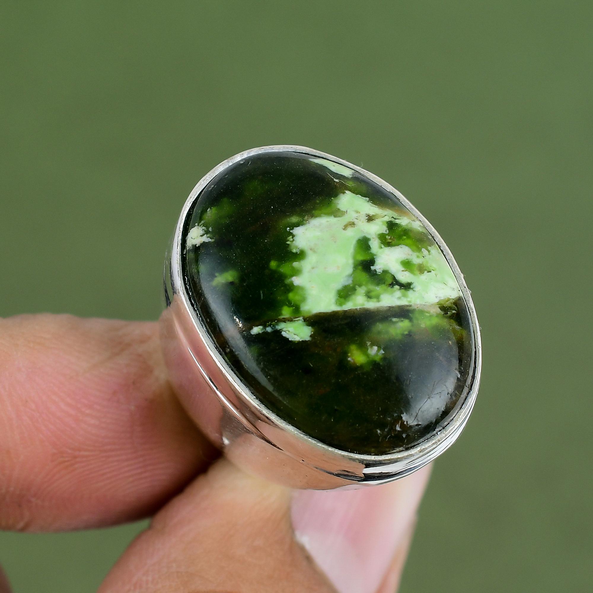 Australian Chrome Chalcedony Ring 925 Sterling Silver Rings Handmade Jewelry Natural Gemstone Ring Anniversary Gifts Available In Ring Size 6 US