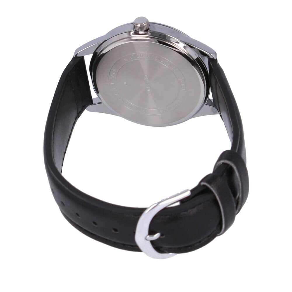 CASIO Casio Standard Dress Watch Analog Stainless Steel Leather Silver Black Men's MTP-V005L-1B5