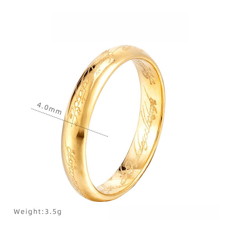 

Кольцо из вольфрамовой стали с алфавитом, нишевый дизайн, не выцветающее кольцо, ретро женское кольцо на указательный палец 10