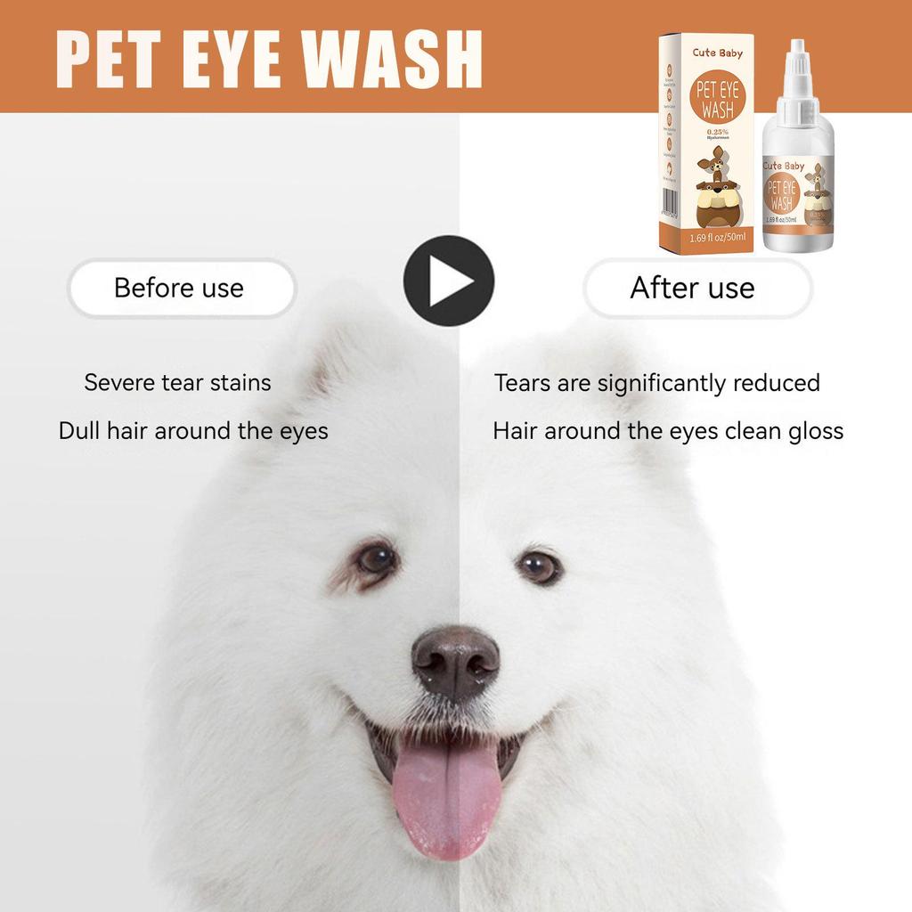 Pet Eye Drops for Cats & Dogs - Cleans Eye Boogers & Tear Stains (50ml)