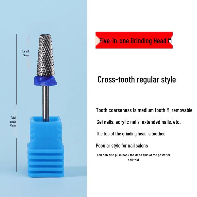 Tungsten Carbide Drill Bit with Ceramic Grinding Head for Cuticle Removal and Russian Manicure Prep