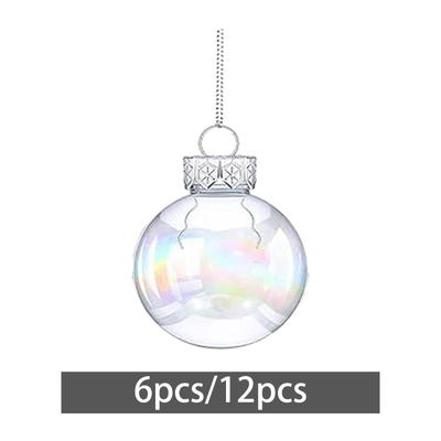 Iridescent Christmas Balls Ornaments Christmas Baubles Fillable Balls Round Iridescent Ball for Festival Outdoor Christmas Tree