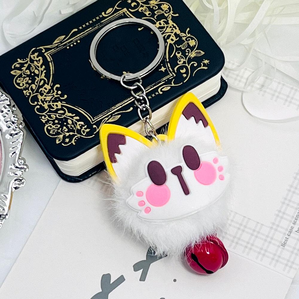 Cartoon Cute Cat Plush Ball Bell Keychain Pendant Bag Ornament Fashion Gift Girl Keyring Creative Charm Custom Car Small Lady