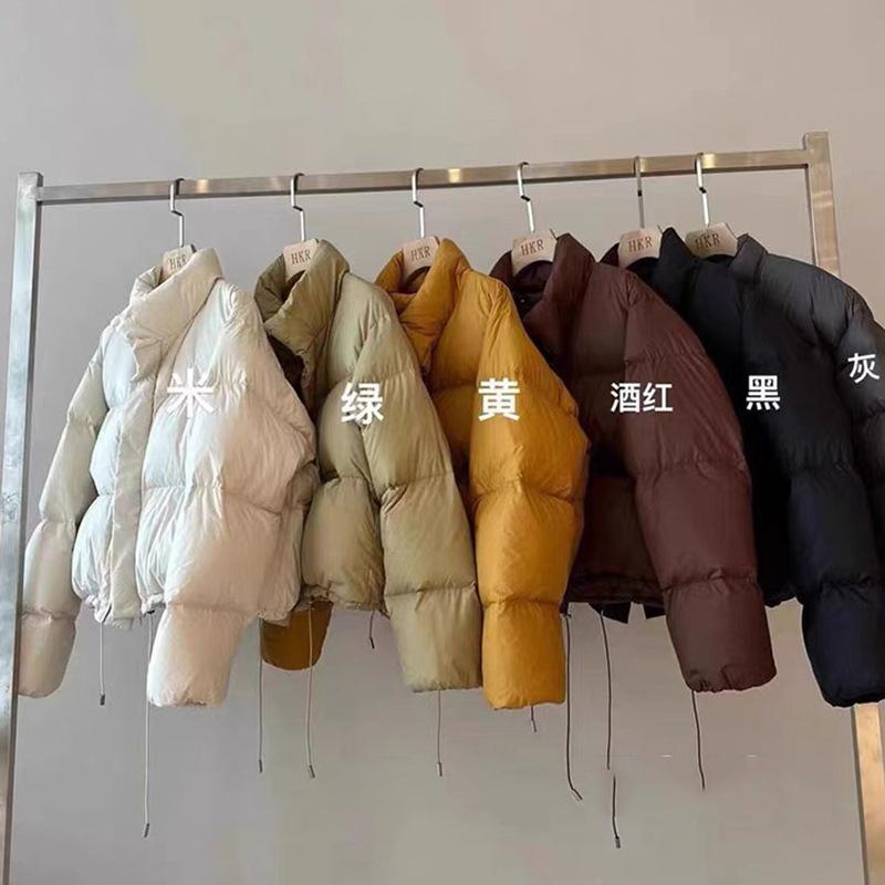 Stehkragen Mode kurze Daunenjacke Damen 2025 Winter neu leichter Luxus Temperament warm weiße Entendaunen verdickte Jacke Brotjacke