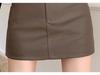 PU Leather High Waist A-Line Skirt - Plus Size, Korean Style, Autumn/Winter Women's Fashion, Hot Girl Trendy Slimming Wrap Midi Skirt