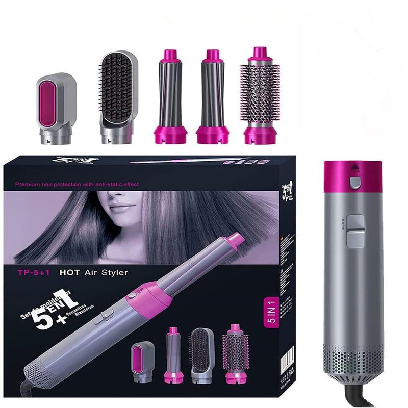 Five-in-One Multifunctional Hair Styler: Curling Iron, Straightener, and Blow Dryer Brush