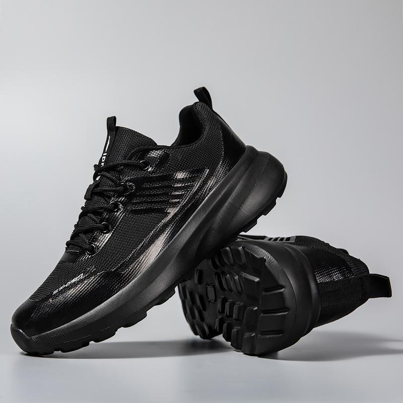 

Мужская обувь Дышащие и легкие кроссовки Черные студенческие трендовые модные спортивные большого размера повседневные туфли 45 чёрный