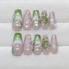 Green Cool Three-dimensional Vine Gradual Change French Pearl Gentle Temperament Fashion Ins Wind Removable Nail Art Piece 24