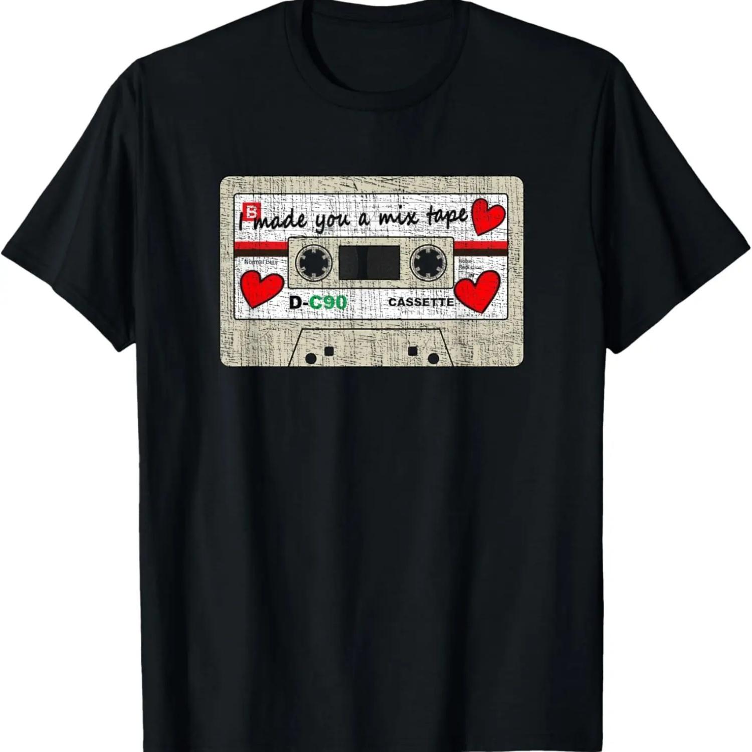 _I Made You A Mix Tape_ Cassette - Vintage 1980 T-Shirt S чёрный