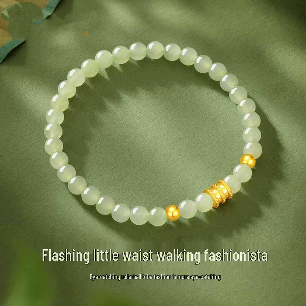 Benmingnian Damarmband med Smal Midja: Lätt Lyx Imitation Hetian Jade, Perfekt Alla Hjärtans Dag- eller Födelsedagspresent till Henne.