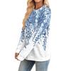 Fashionable Women's Long Sleeved Floral Printed Lightweight Sweater With Loose Round Neck Top