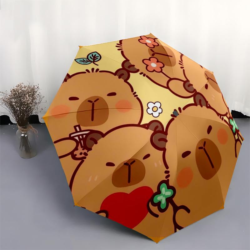 1pc Cute Bears with Flowers Umbrella with Plastic Handle,Suitable for All Seasons Home Travel Outdoor UmbrellaDD186