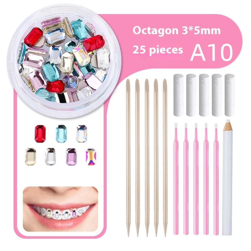 

1 Набір Стоматологічні Зубні Камені Кристал Скло Діамант Прикраса у формі метелика Інструменти для DIY Різні форми Колір Прикраси для зубів Ювелірні вироби A10