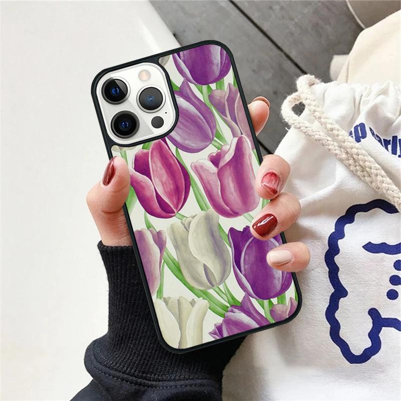 Tulips Flower Spring Phone Case For iPhone 17 Air 15 16 Cover  11 13 14 Pro Max 12 Plus Max Fundas