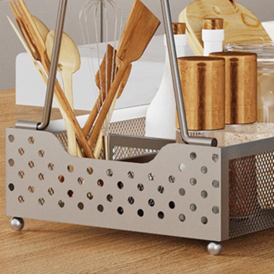 Portacondimenti da Picnic per Griglia con Porta Rotolo di Carta Grande Capacità Design con Manico Organizer per Griglia Portaoggetti per Barbecue