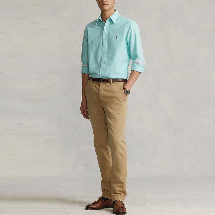 Polo Ralph Lauren SS23 Solid Color Long Sleeve Shirt Men shirts Green MNPOWOV16822814-300