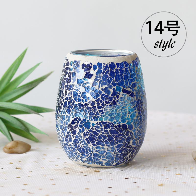 handmade mosaic patch candle holder home decor ornaments desktop decoration Dinner Lights Hotel Restaurant Decor Wedding Candles