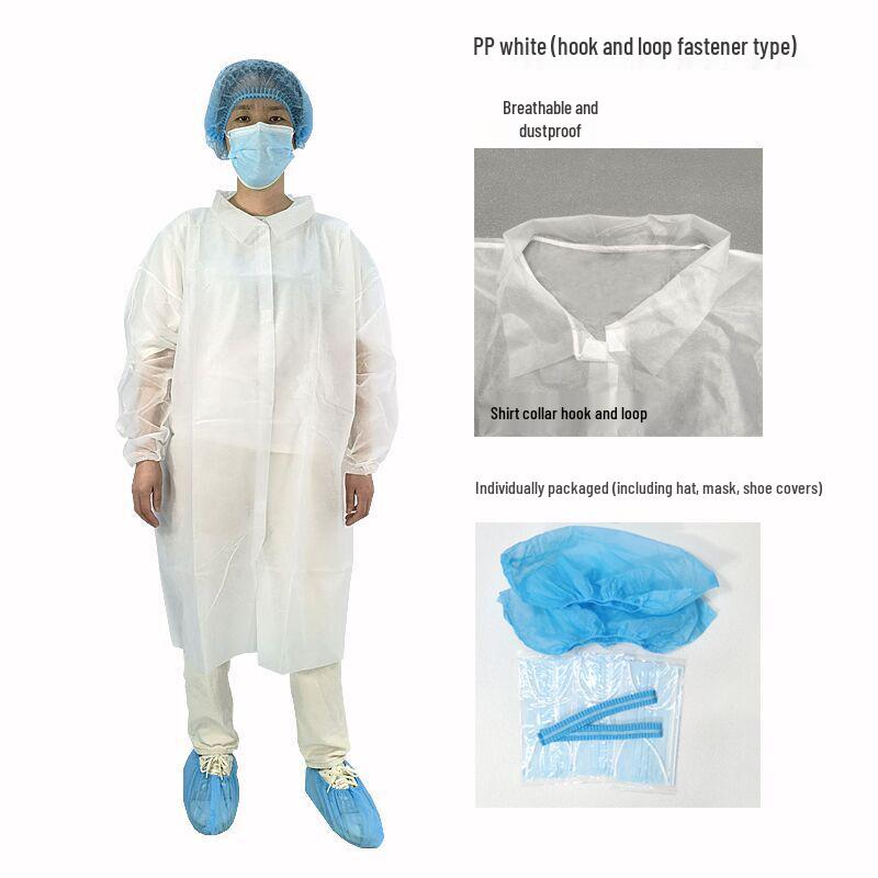 Thickened Disposable Work Suit Set: Dustproof and Isolation Gown with Lab Coat