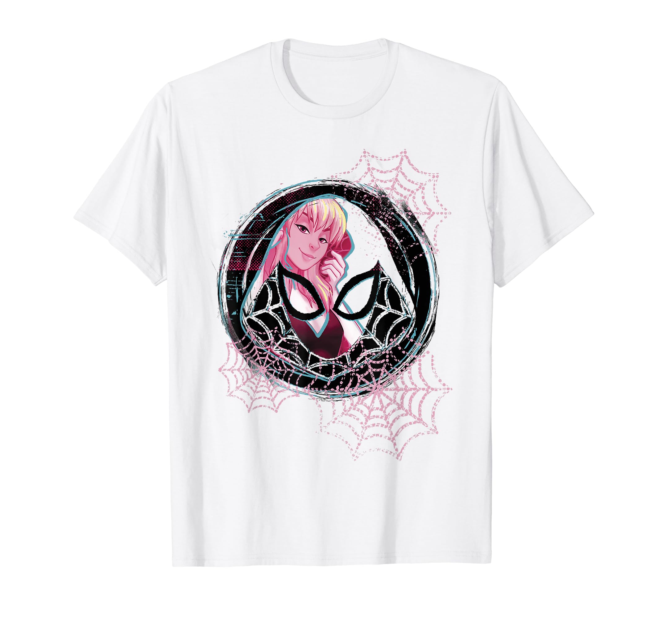 

Marvel Ghost Spider-Man Gwen Background Badge Graphic T-Shirt