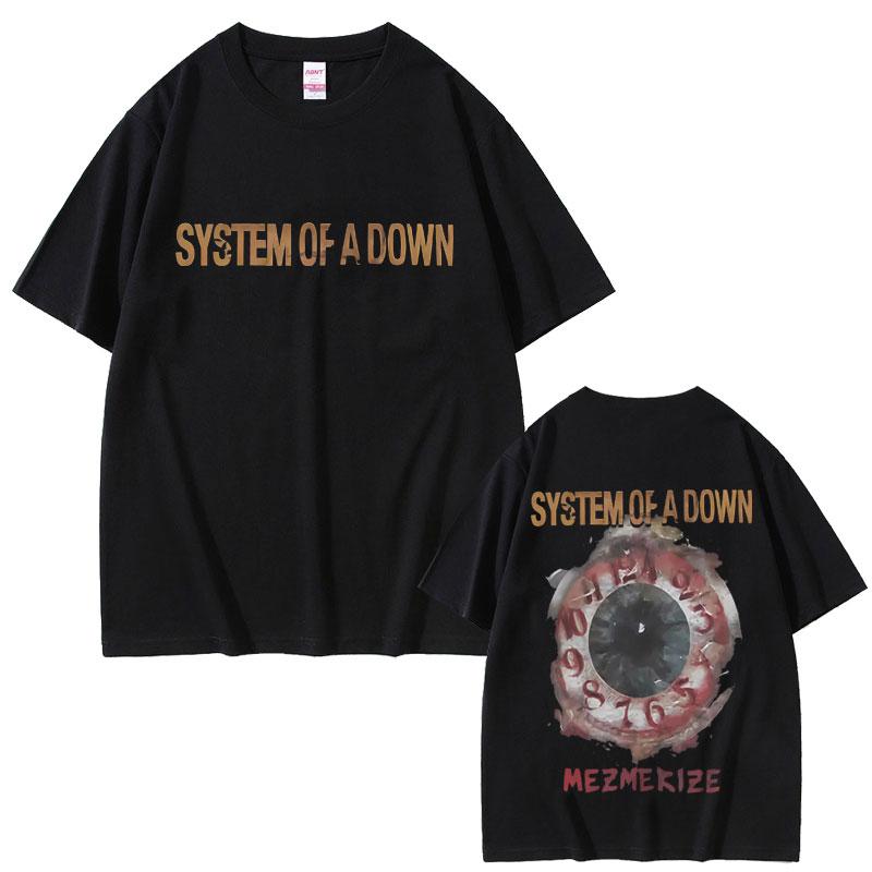 System of A Down Mezmerize Men's and Women's Gothic Rock Fashion Trend Extra-large Summer Print 100% Pure Cotton T-shirt