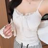 Summer New Pure Desire Style Temperament Lace Suspender Vest Women's Design Sense Slim Fit Versatile Short Top