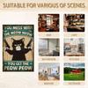 Metal Poster Cat Vintage Kitchen Decor Wall Art Meow Purr Sign for Bar Garage