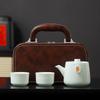 Portable Ceramic Travel Tea Set: One Pot, Two Cups - Perfect for Outdoor Use or Dragon Boat Festival Gifts
