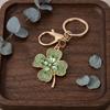 Four Leaf Clover Keychain Rhinestone Lucky Four Leaves Clover Keychain with Lobster Clasp Sparkling Good Luck Charm Gift for Women