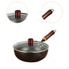 10'' Iron Wok Chinese Cookware with Hanging Hook Frying Pan Flat Bottom for Hotel