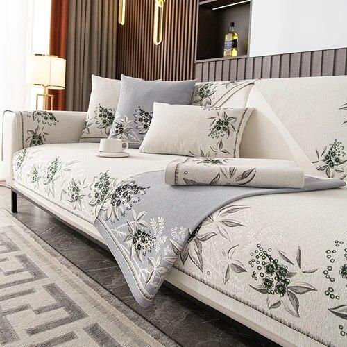 Chenille Sofa Mat Four Seasons Universal Anti Slip Leather Sofa Cover All Inclusive Universal Backrest Cover Cloth Towel