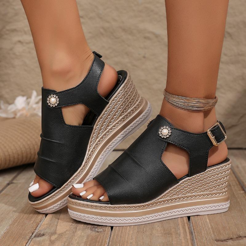 Fashion Women Shoes 2025 New Women's Wedges Sandals Fashion Casual Platform Sandal Open Toe High-heeled Sandals Summer Beach Roman Shoes