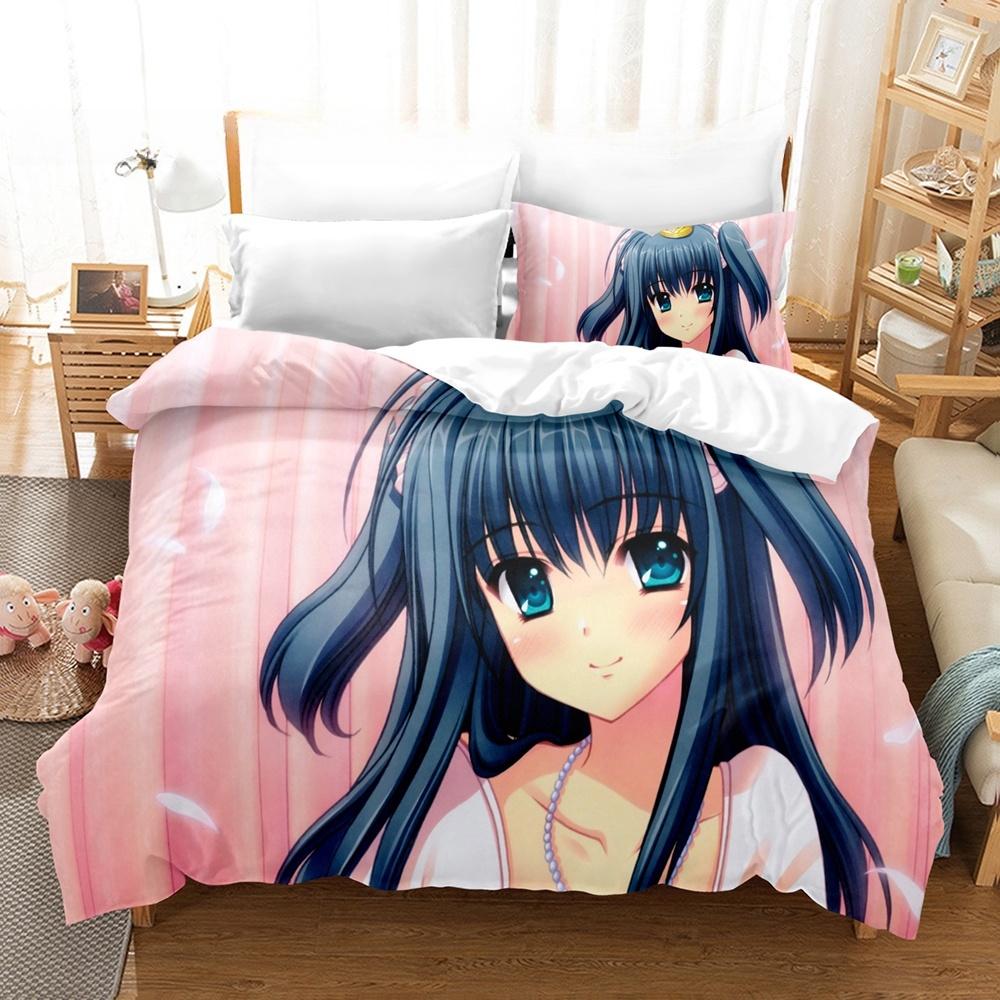 New 3D Priningt Kawaii Girls Yae Sakura (Shuffle!) Bedding Set Cartoon Anime Three-piece Set Adult Kid Bedroom Duvetcover Sets