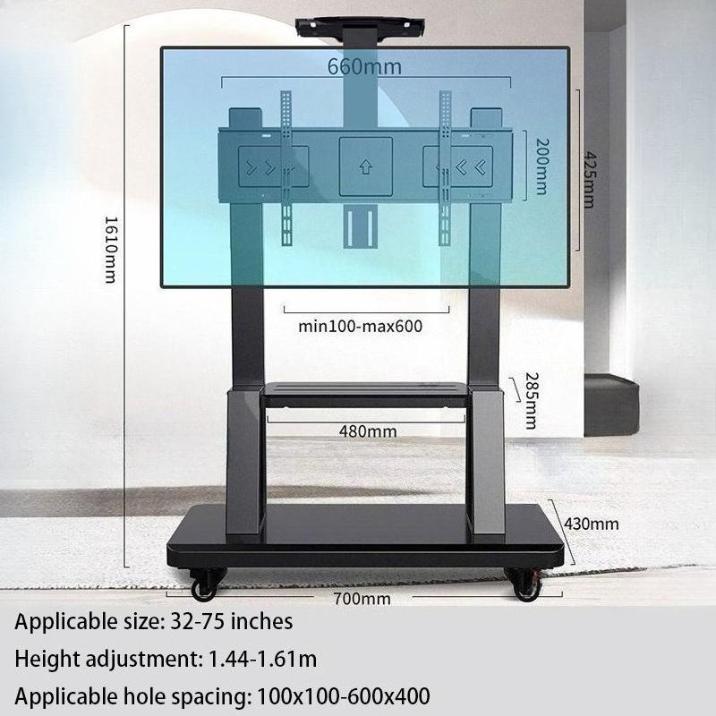 Metal TV Rack Retractable Storage Holders with Wheels Removable Racks Living Room Floor Shelf Modern TV Supports Home Organizer