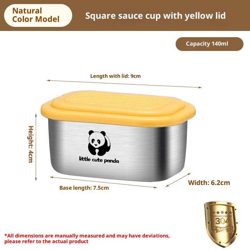 

140 мл Портативный с герметичной крышкой Контейнер для приправ Герметичный Чашка для соуса из нержавеющей стали 304 Прочный Высококачественные емкости для приправ Silvery yellow
