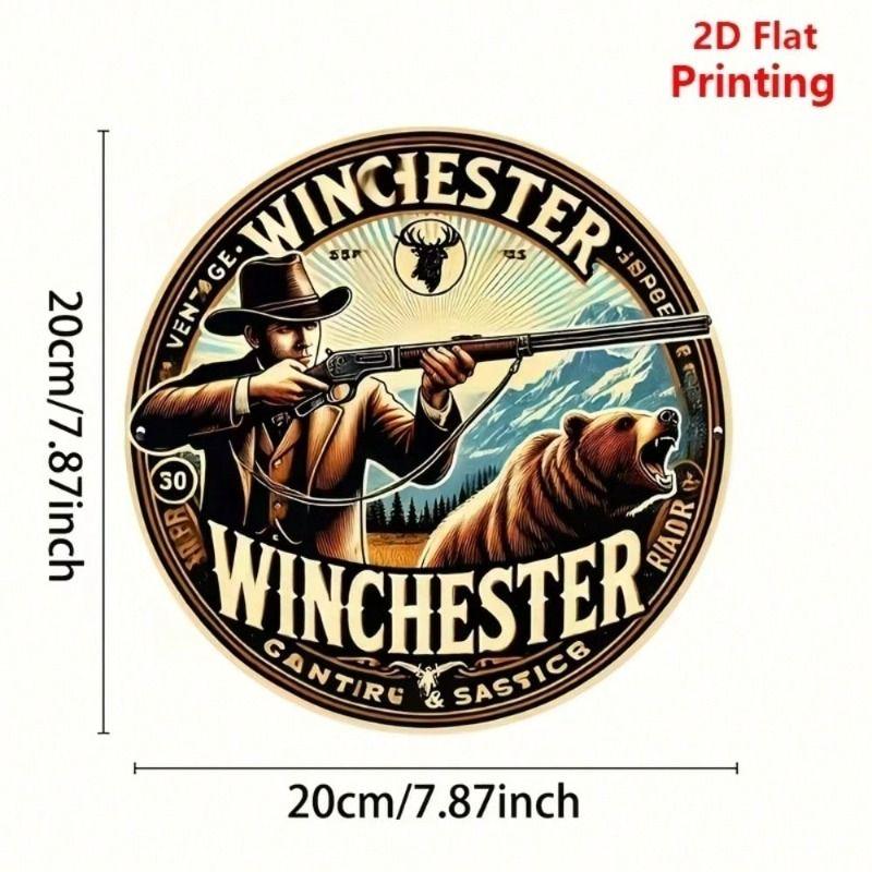 Retro Round Metal Tin Sign Wall Art Decor for Garage Kitchen