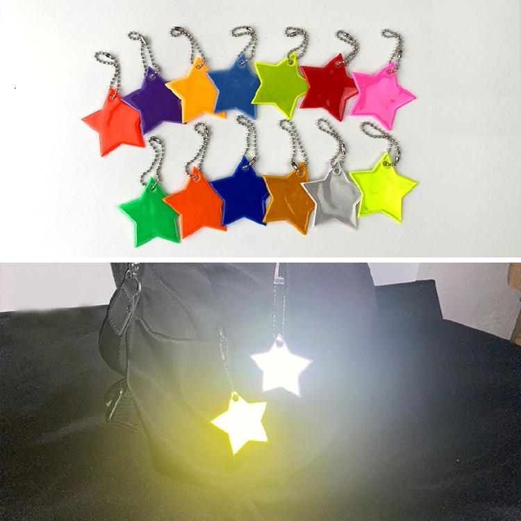 10x Personalized Outdoor Sport Keyrings Reflective Stars Safe Reflector Keychain