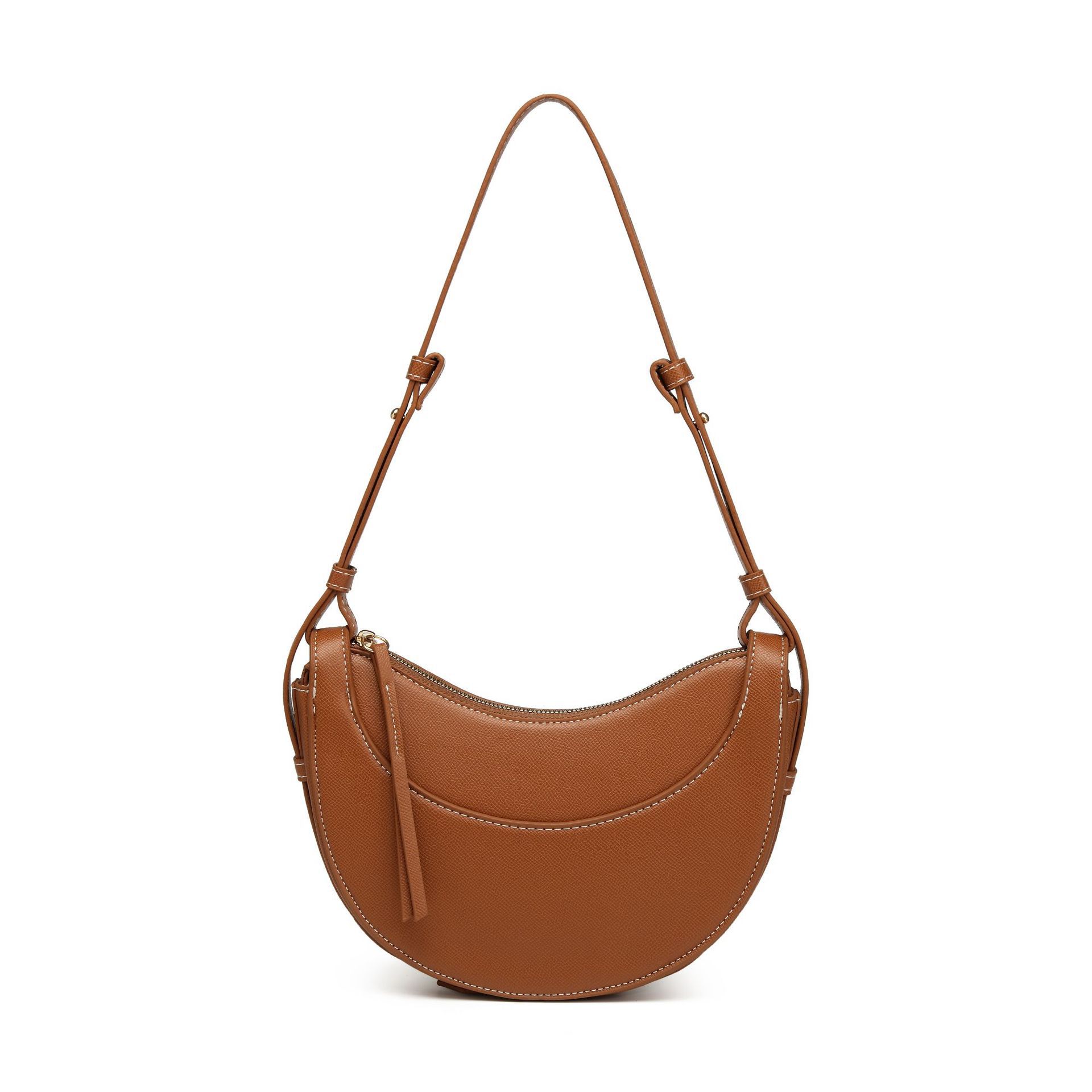 

Повседневная сумка через плечо высокого класса большой вместимости 2024 года, новая модная сумка в иностранном стиле, универсальная сумка-седло прилив 25*8*19 коричневый