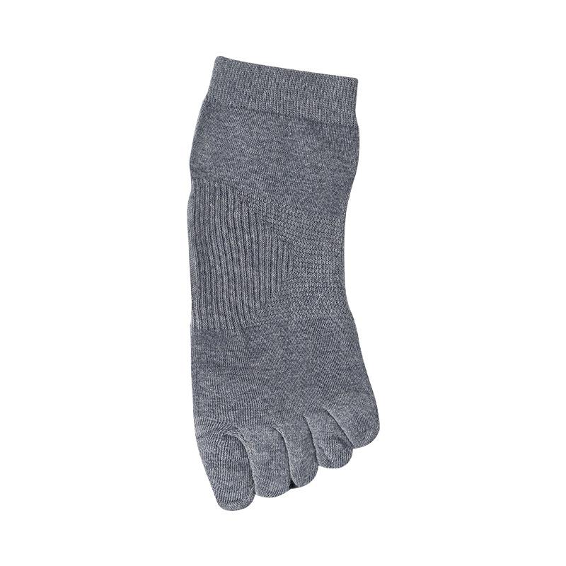 Men's Spring and Summer Sweat Absorption Deodorization Antibacterial Solid Color Boneless Short Tube Five Finger Socks