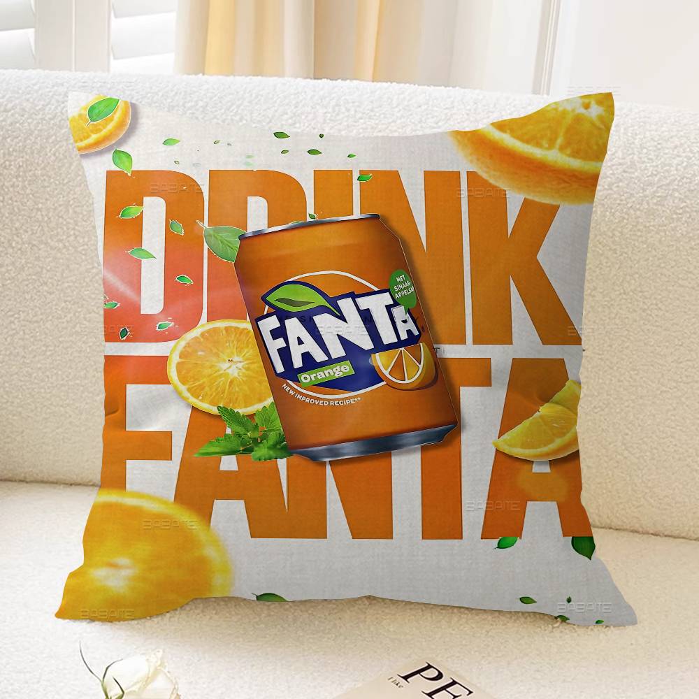 Funny F-Fanta Logo Pillow Covers Cartoon Sofa Decorative Home Double-sided Printing Short Plush Cute Cushion Cover