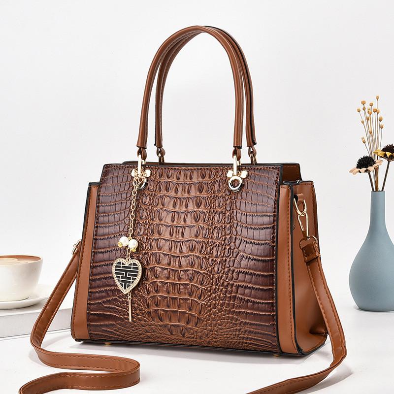 Luxurious High-end Crocodile Pattern Handbag Stylish Shoulder Bag Versatile Casual Tote With Large Capacity For Moms