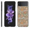 Hülle für Samsung Galaxy Z Flip 3 4 5G Schwarz Hart PC Telefongehäuse Z flip4 Luxus Segmentierte Abdeckung Weihnachten Cartoon