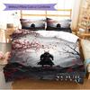 Name Custom Japanese Samurai Pattern Bedding Set Quilt Cover Pillowcase Home Decor Gift (1 * duvet cover + 2 * pillowcase, without core)