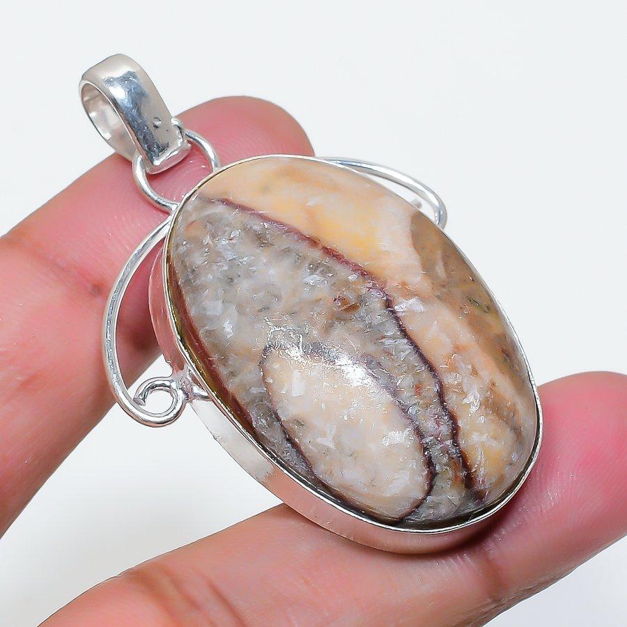 Pendente in Argento Sterling 925 con Pietra Naturale Jasper Occhio di Fantasma 2,01" AP-16176